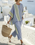 Destiny | Stripe Trim Pants Set