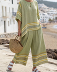 Destiny | Stripe Trim Pants Set