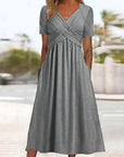 Women's Feminine Layered Midi Dress