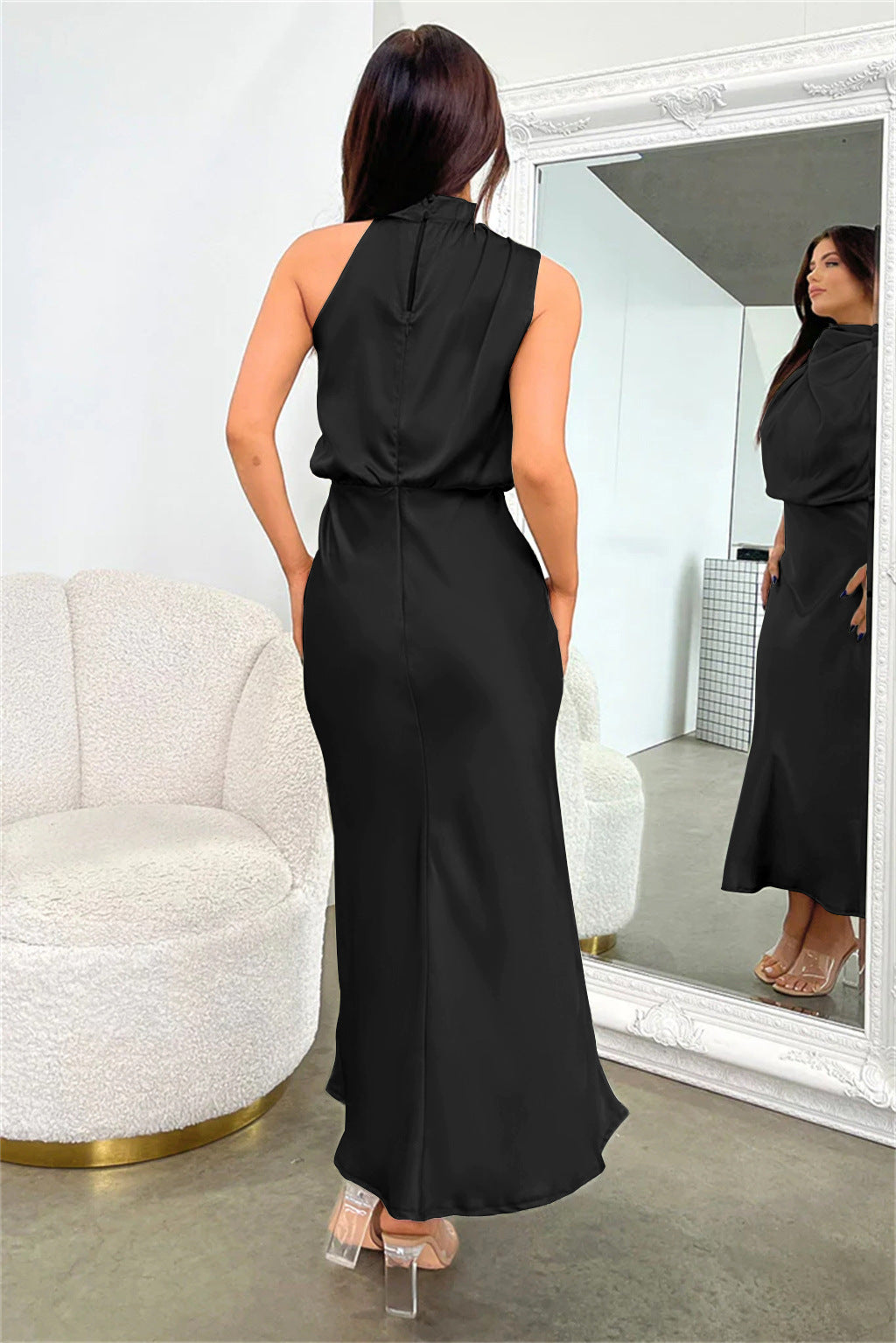 Women's Classic Backless Midi Dress