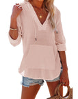 Adelyn | Rolled Cuff V-Neck Blouse