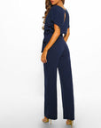 Women’s Belted Short Sleeve Jumpsuit