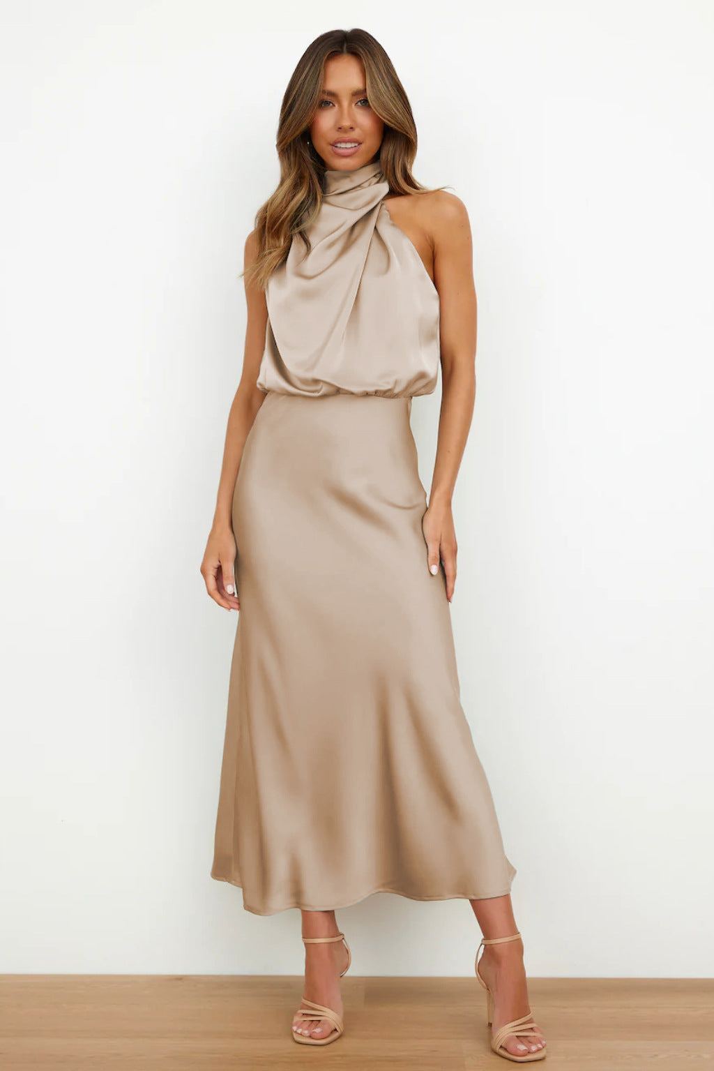 Women's Classic Backless Midi Dress