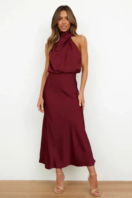 Women's Classic Backless Midi Dress