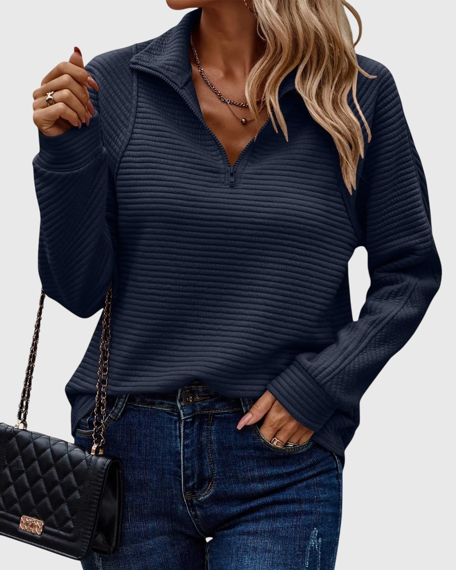 Women's Chic Zip-Up Sweater