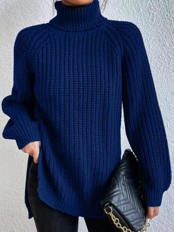 Women's Polished Ribbed Turtleneck Sweater