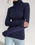 Women's Casual Ribbed Turtleneck Sweater