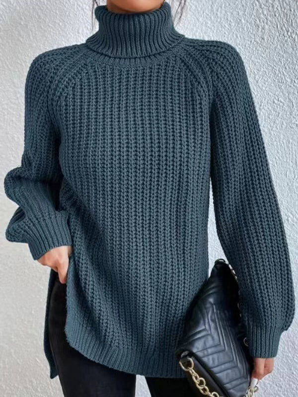 Women's Polished Ribbed Turtleneck Sweater