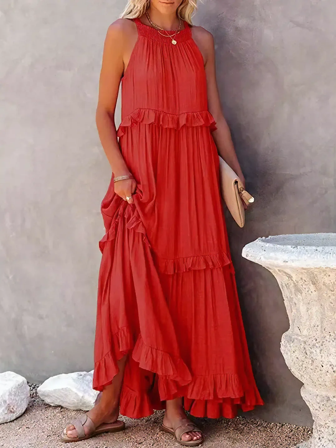 Women's Refined Ruched Maxi Dress