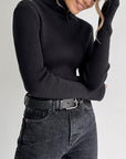 Women's Casual Ribbed Turtleneck Sweater