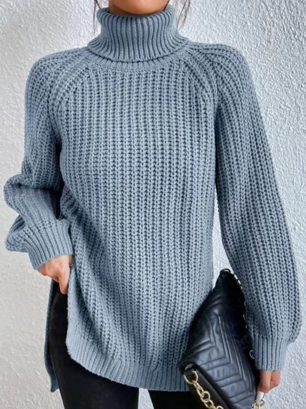 Women's Polished Ribbed Turtleneck Sweater