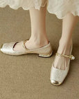 Madison | Lace Pearl Chain Flats