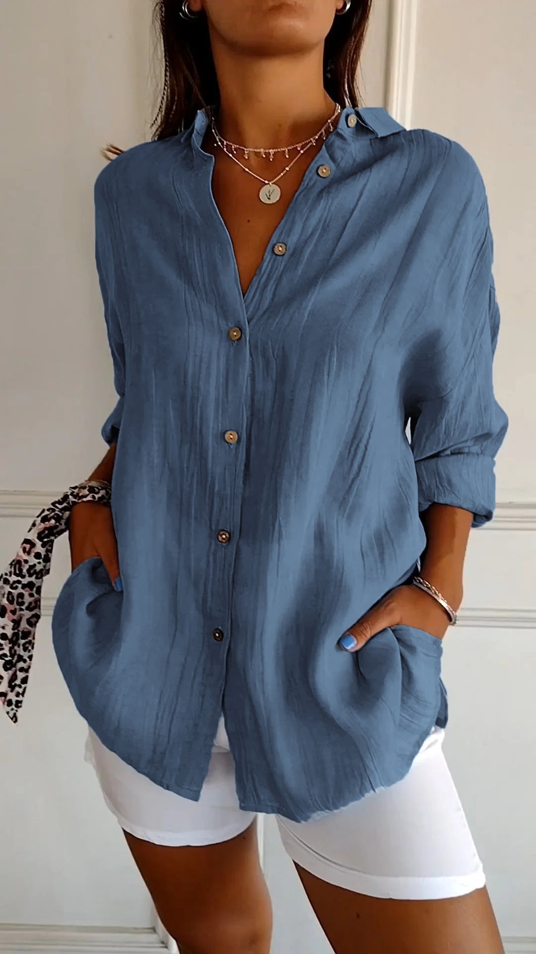 Claire | Chambray Button-Down Shirt – By Lainy