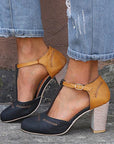 Chloe | Colorblock T-Strap Sandals
