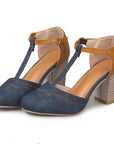 Chloe | Colorblock T-Strap Sandals