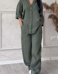 Women's Warm Wide Leg Loungewear Set