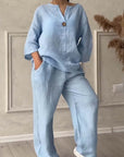 Women's Warm Wide Leg Loungewear Set
