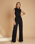Women’s Classic Sleeveless Jumpsuit with Straight Leg Shape