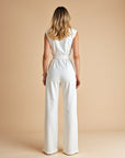 Women’s Classic Sleeveless Jumpsuit with Straight Leg Shape