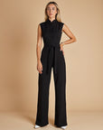 Women’s Classic Sleeveless Jumpsuit with Straight Leg Shape