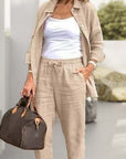 Women's Neat Buttoned Loungewear Set