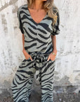 Vera | Zebra Print Pants Set